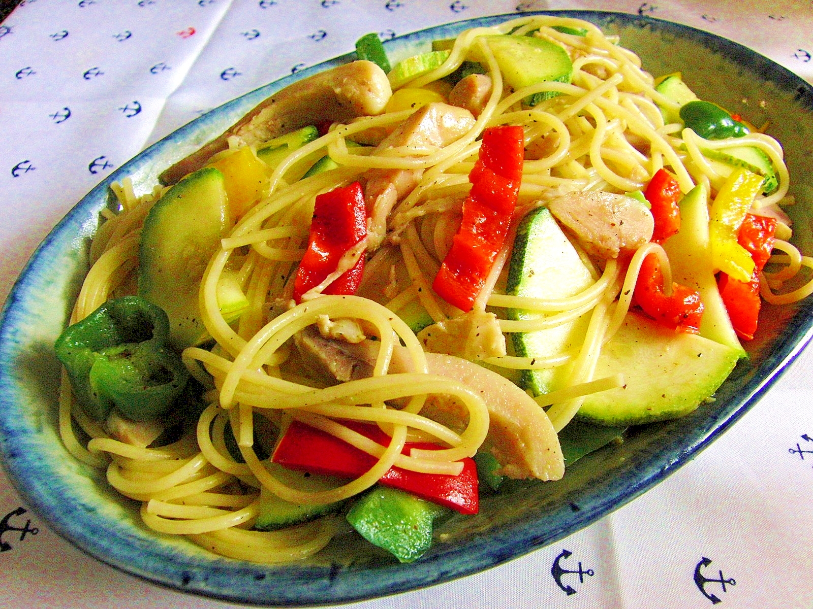 ズッキーニと鶏モモ肉の即席ハムのパスタ レシピ・作り方 by ひーじゃーまん|楽天レシピ
